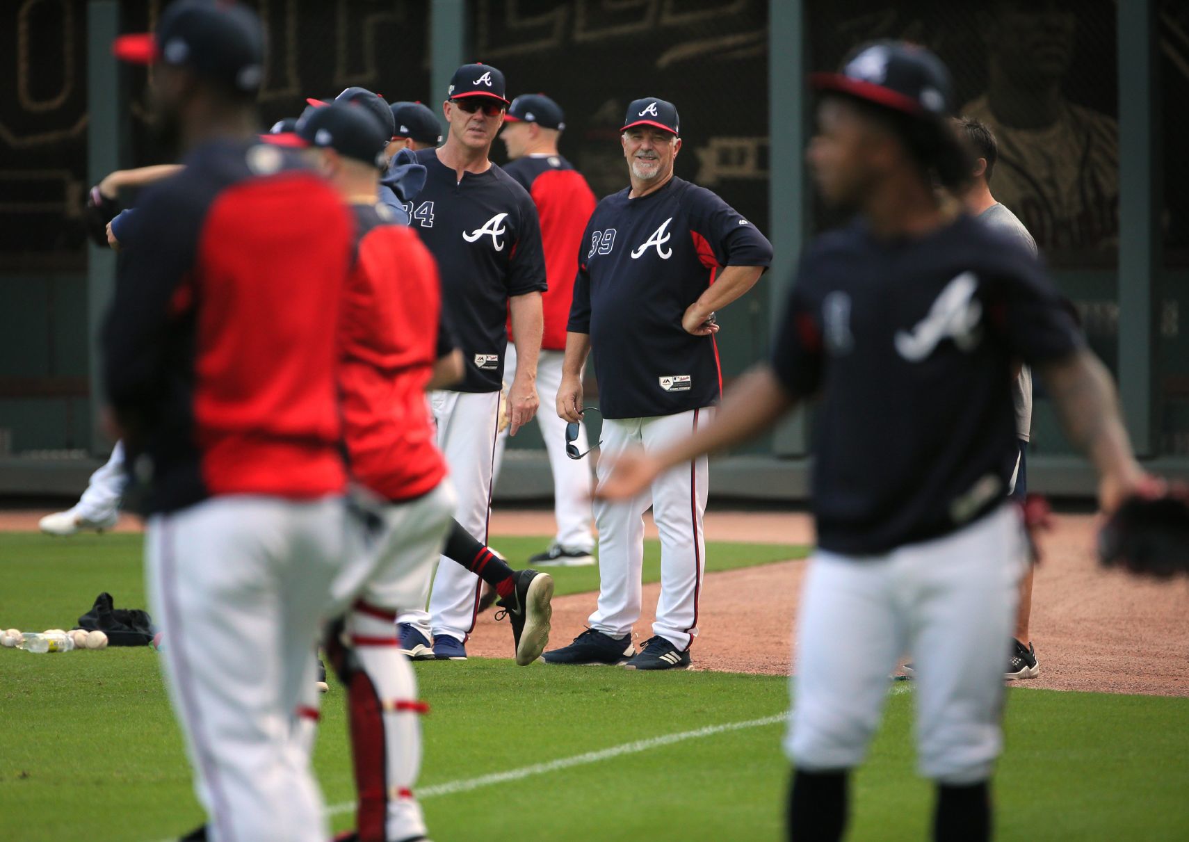 St. Louis Cardinals practice before Game 1 of NLDS in Atlanta